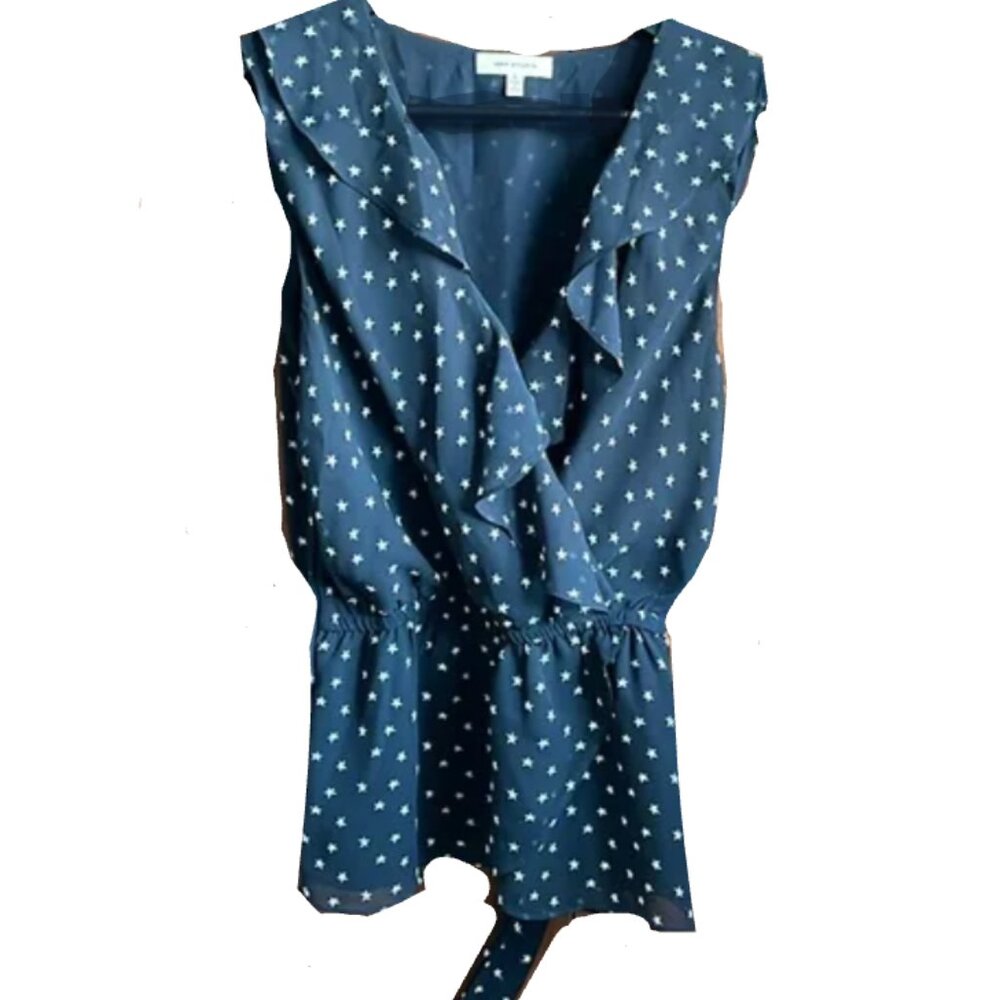 Brand New Max Studio Faux Wrap Sleeveless Blouse Top